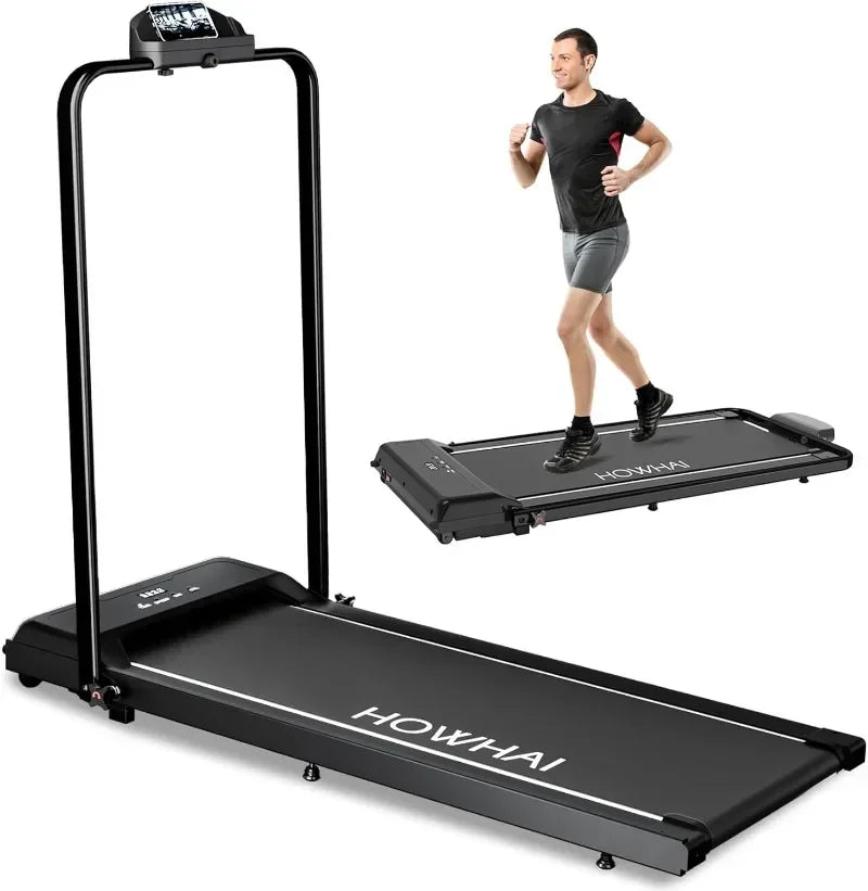 Walking Pad with Handle Bar Foldable Treadmill Under Desk Treadmill 6.2 MPH Running Pad with Remote Control and LED Display