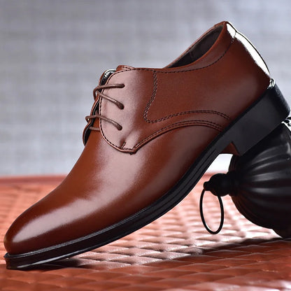 Men Dressing Shoes Formal for Men's Casual Shoe Leather Social Wedding Designer Pointed Toe Black Office Winter Shoes Brand 2023