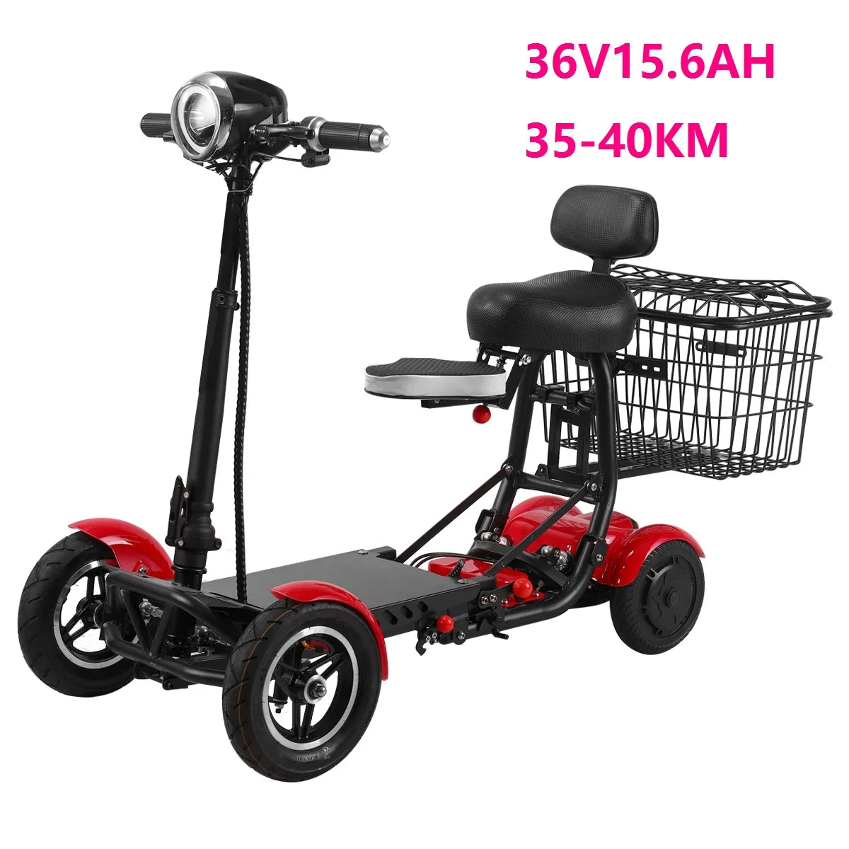 handicapped Foldable Electric Scooter Adult Dual motor 4 Wheels Folding Electric Wheelchair Scooter For Elderly People