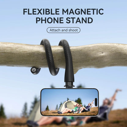 TELESIN Magnetic Flexible Phone Mount Clamp Tripod Stand Stick Pole Bike Motorcycle Phone Holder Stand for iPhone Android Phones