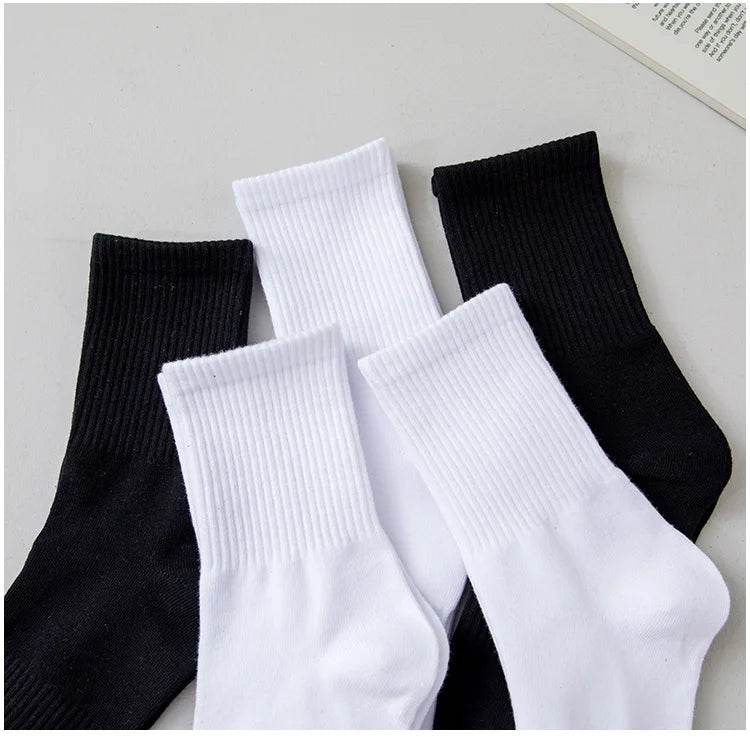 Men Socks Cotton Breathable Long Business Harajuku Socks Solid Gentleman Sox Sokken Outdoor Sports 5 Pairs/Lot Socks - MarvelouStoree