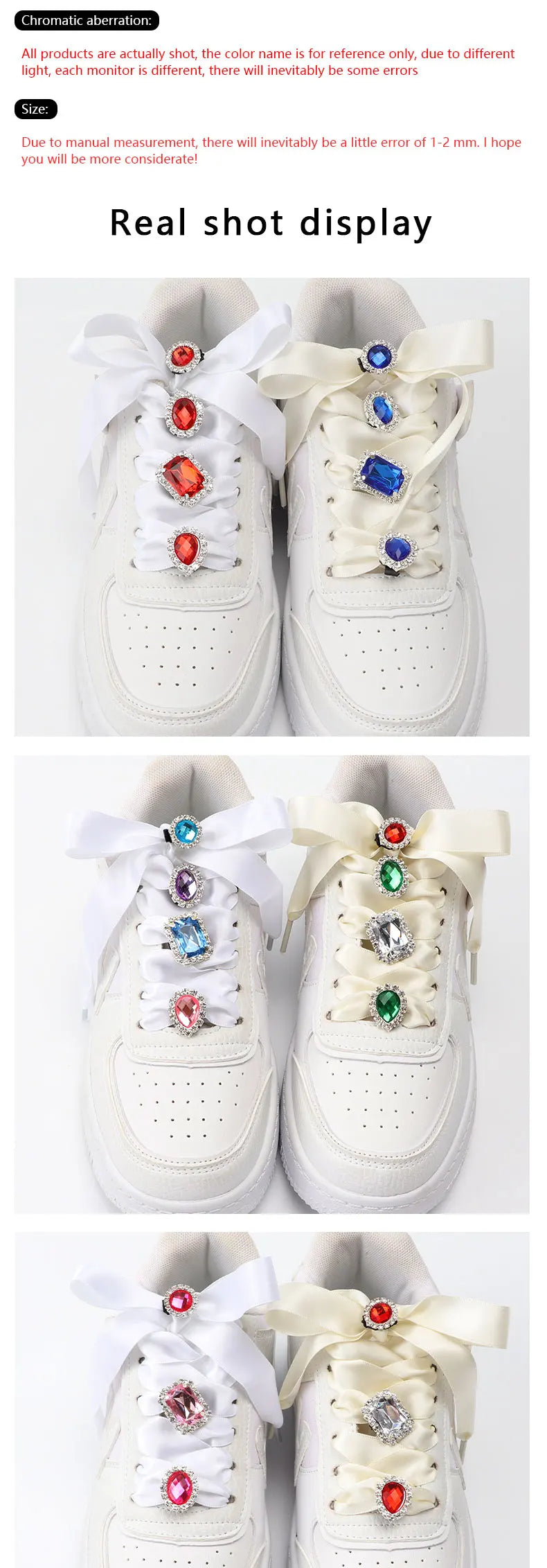 1PC Diamond Shoelaces Decoration Luxurious Shiny Rhinestones Buckle Shoes Accessories Plastic Shoe Charms Design for Sneaker AF1