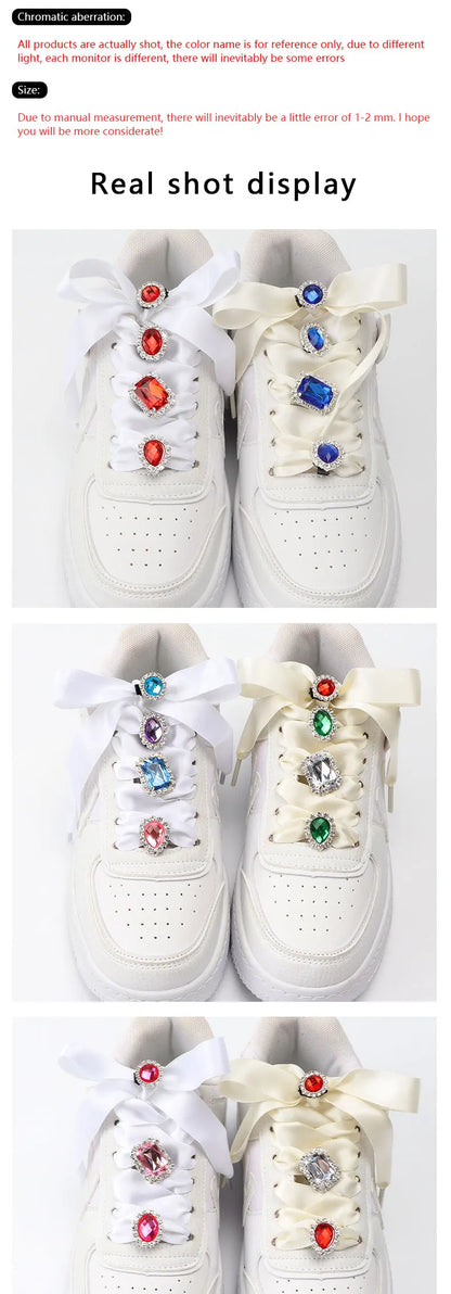 1PC Diamond Shoelaces Decoration Luxurious Shiny Rhinestones Buckle Shoes Accessories Plastic Shoe Charms Design for Sneaker AF1