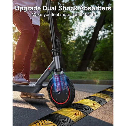 19Mph Top Speed, Up to 19/23 Miles Range, 8.5" Solid Tires, Folding Commuting Scooter, Dual Braking, Dual Suspension