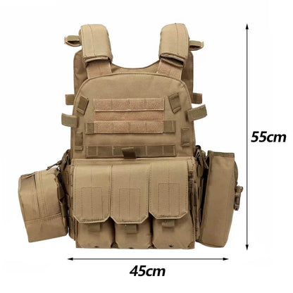 6094 Tactical Vest Nylon Gear Body Armor Combat Army CS Gear Hunting Plate Airsoft Wargame Pouch Camouflage Plate Carrier Vest - MarvelouStoree