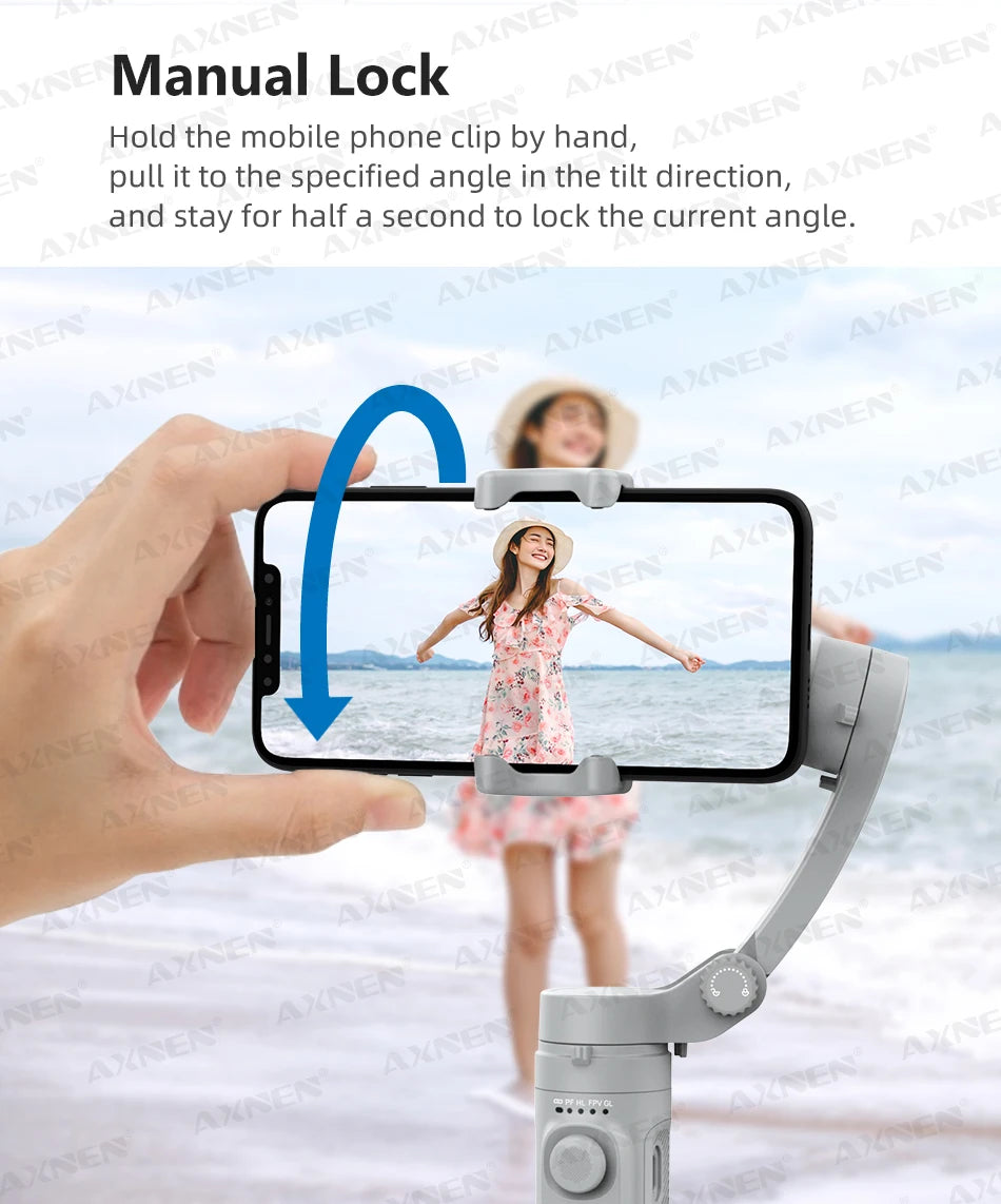 Handheld 3-Axis Gimbal Stabilizer for Smartphone Cellphone, Video Record Vlog Stabilizer for iPhone Xiaomi Huawei Samsung Mobile