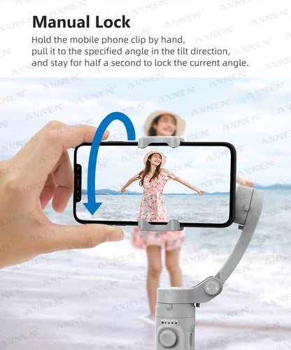 Handheld 3-Axis Gimbal Stabilizer for Smartphone Cellphone, Video Record Vlog Stabilizer for iPhone Xiaomi Huawei Samsung Mobile