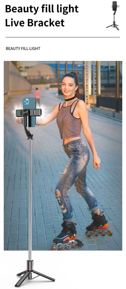 FANGTUOSI 1160mm Extended version bluetooth selfie stick fill light tripod with remote shutter for Android IOS 2022 latest hot