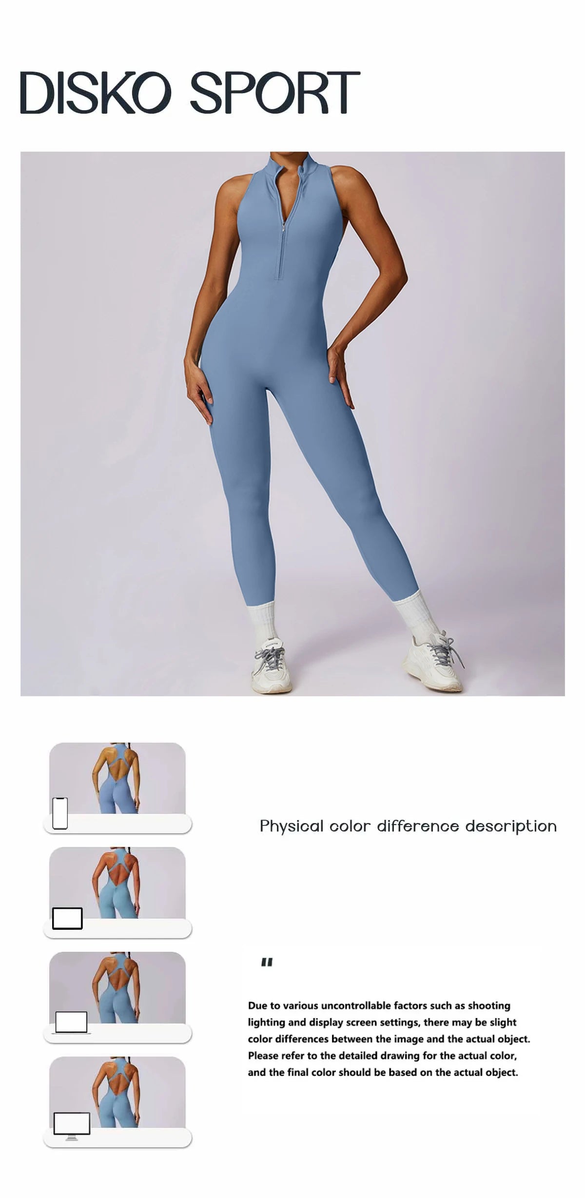 Backless Jumpsuits Zipper Sports Bodysuits Women Yoga Sets Sportswear Fitness Overalls One Piece Suit Workout Playsuit Female