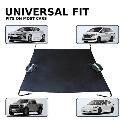 Universal Oxford Fabric Car Front Windscreen Cover Car Windshield Snow Sun Shade Cover With Reflective Stripe Winter Snow Cover - MarvelouStoree