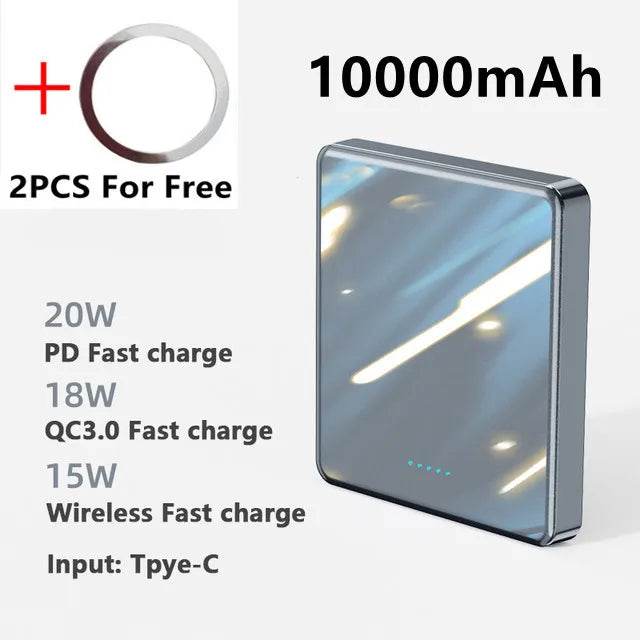 20W 10000mAh Macsafe Power Bank Magnetic Power Bank External Spare Battery For iPhone 15 14 13 12 Pro Max Wireless Power Banks - MarvelouStoree