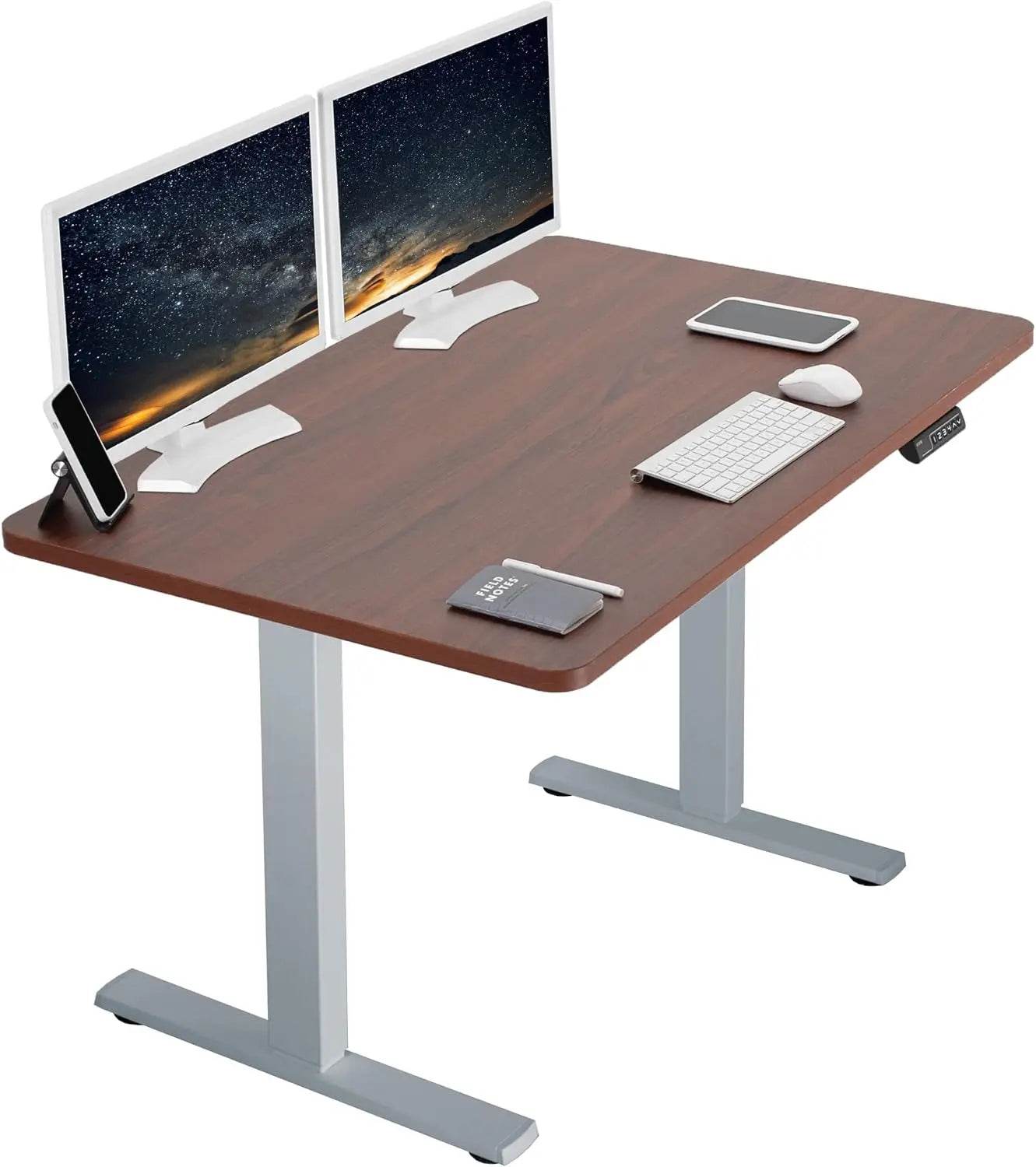 Electric Rustic Standing Desk Workstation, Memory Controller Height Adjustment Particle Board, Steel Computer Standing Desk - MarvelouStoree