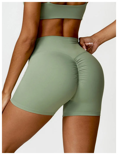 Women Seamless Spandex Sexy Breathable Running Cycling Short High Waist Female Gym Shorts Fitness Leggings Push Up Yoga Shorts