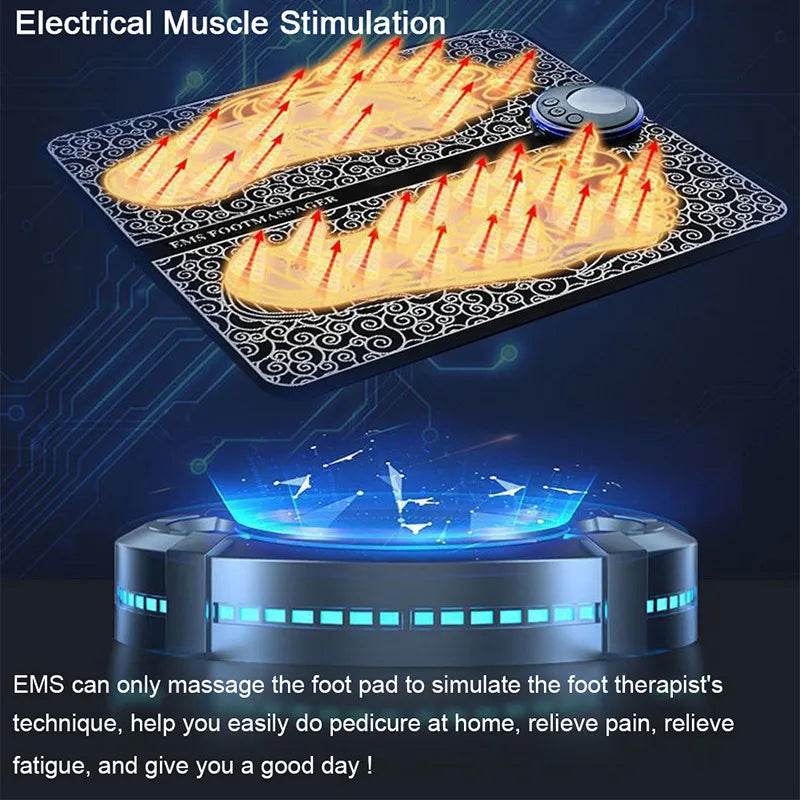 Electric Foot Massager Mat EMS Neck Massager Rechargeable Feet Massage Pad Home Use Massage Tools Relieve Foot And Neck Pain