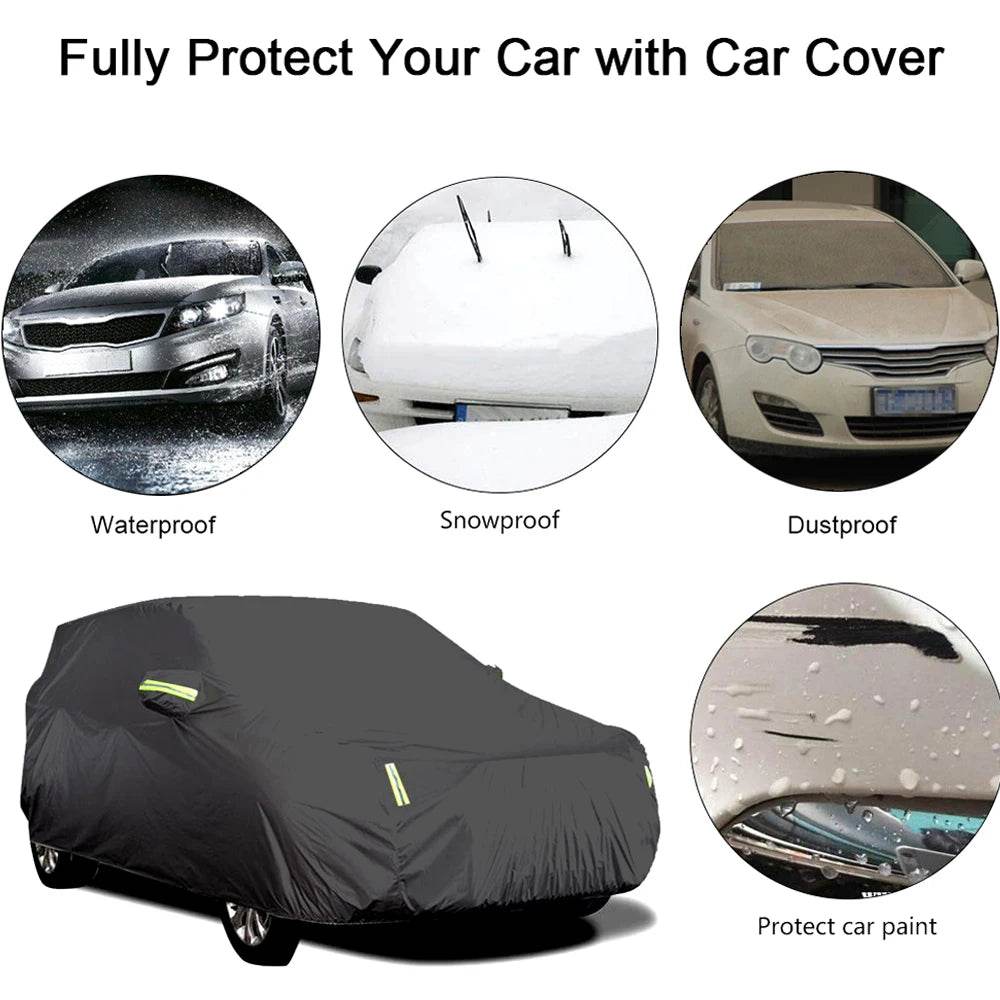 S-XXL Car Cover Sedan Full Covers with Reflective Strip Sunscreen Protection Dustproof&Waterproof UV Scratch-Resistant Universal - MarvelouStoree