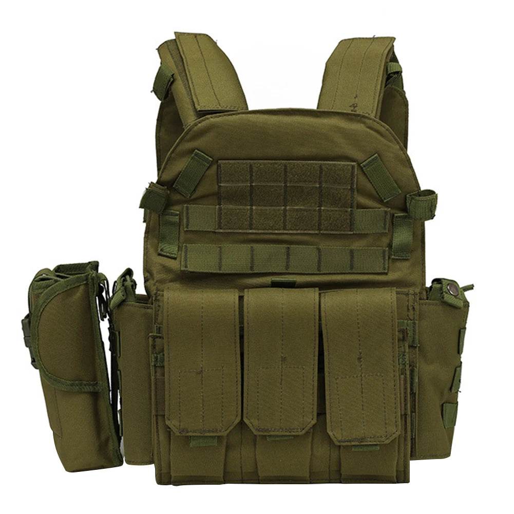 6094 Tactical Vest Nylon Gear Body Armor Combat Army CS Gear Hunting Plate Airsoft Wargame Pouch Camouflage Plate Carrier Vest - MarvelouStoree