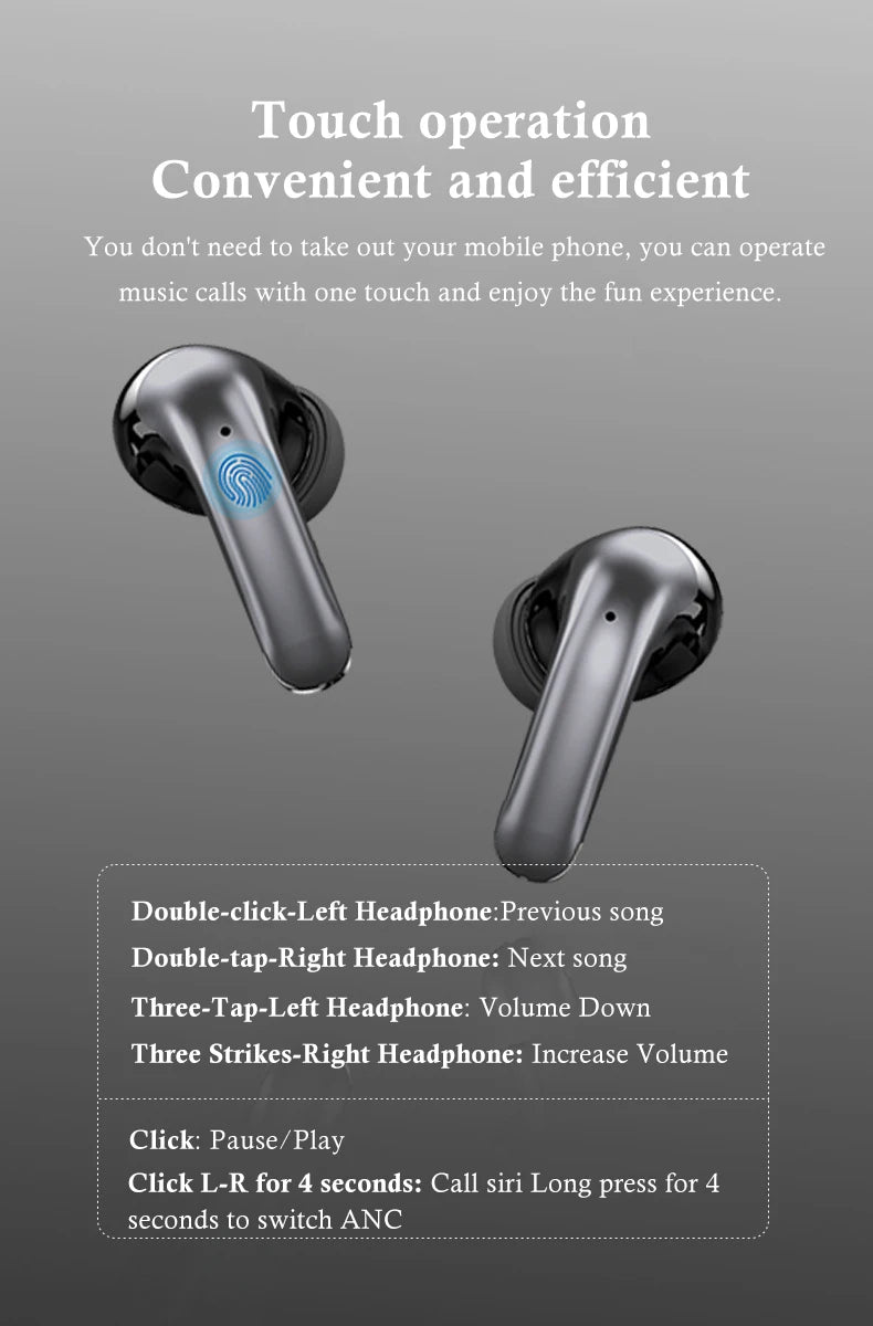 Real-time Translator Earbuds Office Wireless Earphone LED Display Bluetooth Headphones ENC Noise Reduction Earbuds Touch Control