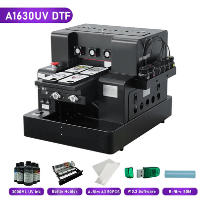 OYfame A3 UV Flatbed Printer A4 impresora uv dtf L805 UV TransferPrinter head with Varnish Rotary Ink uv dtf printing machine