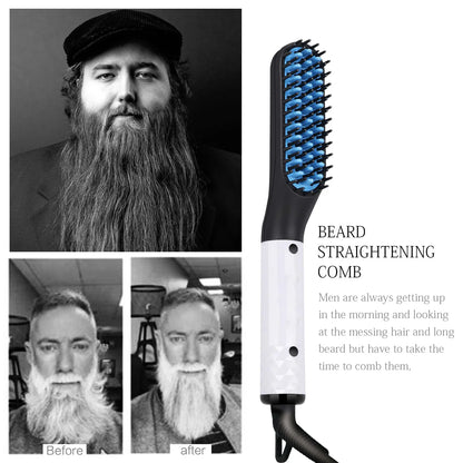 Man Hair Comb Brush Beard Straightener Multifunctional Hair Straightening Comb Hair Curler Fast Heating Styling Tools