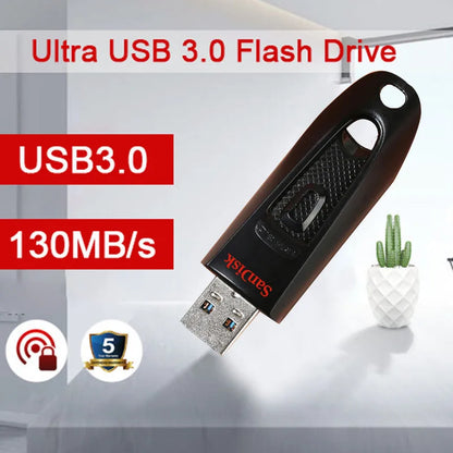 SanDisk Ultra USB Flash Drive 256GB 128GB 64GB Flashdisk 32GB 512GB USB 3.0 Pen Drive 130MB/s USB Stick for PC/Notebook U Disk