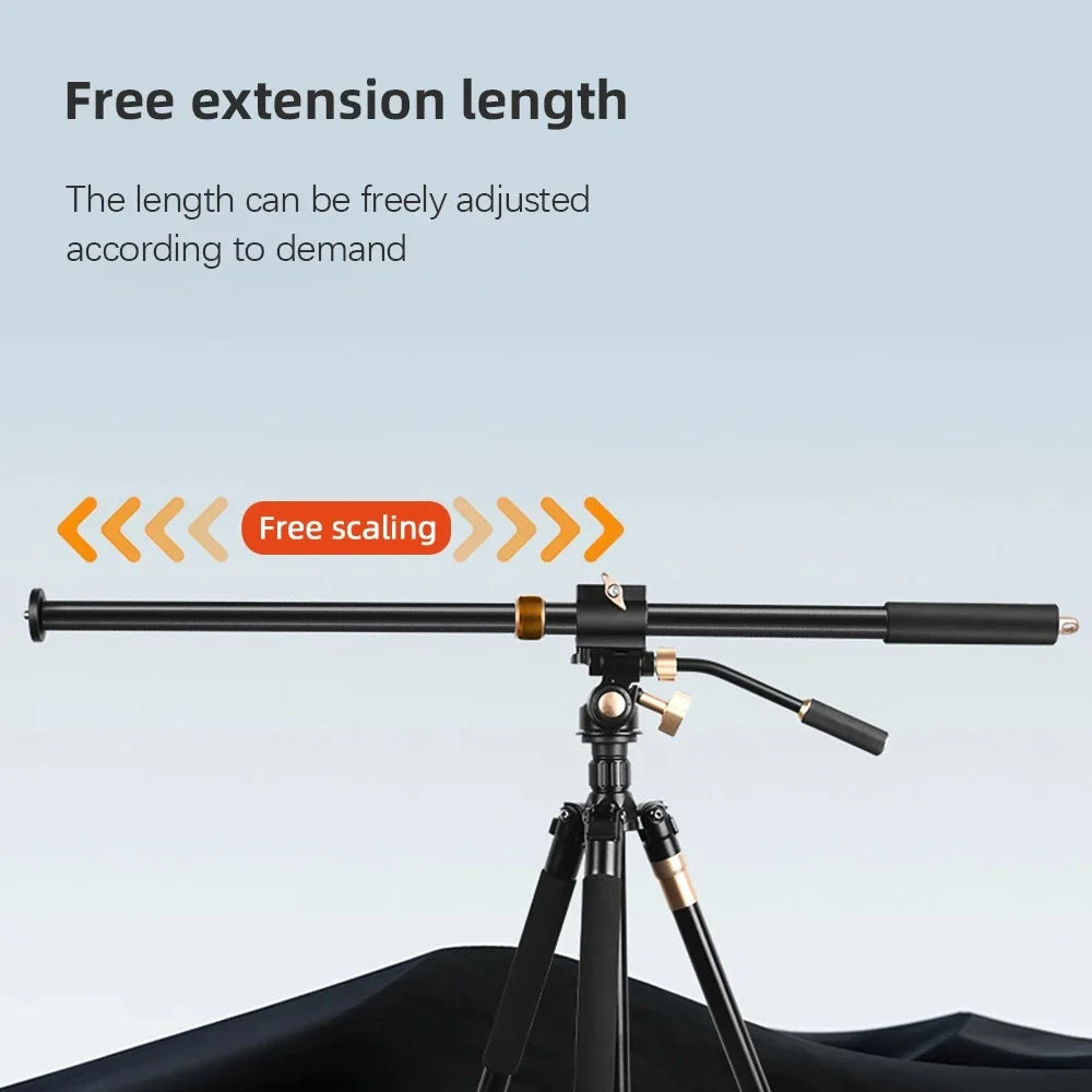 QZSD AK90 Universal Tripod Extension Boom Arm Aluminum Alloy Extender Horizontal Centre Column 52-93cm for Tripod 10KG Load