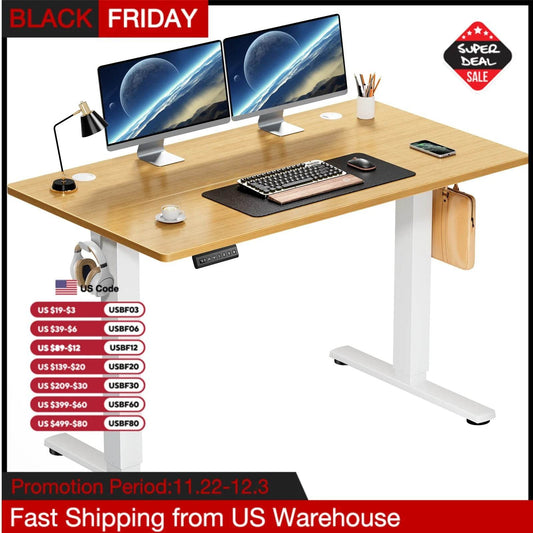 JHK Electric Standing Desk Height Adjustable 40x24 Inch Stand Up Sit Stand Computer Desk Workstation Ergonomic Work Table - MarvelouStoree