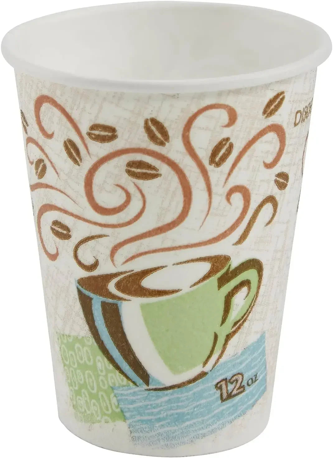 Dixie PerfecTouch 12oz Insulated Paper Hot Cup by GP PRO , Fits Large Lids, Coffee Haze, 5342CD, 1000 Count (50 Cups Per Pack）