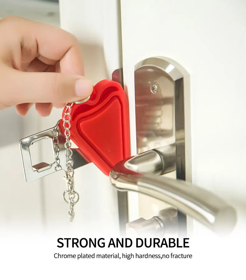 Security Portable Door Lock Latch No Drill Manual Hotel Room Devices For Add Security Holes Removable For Travel Safety