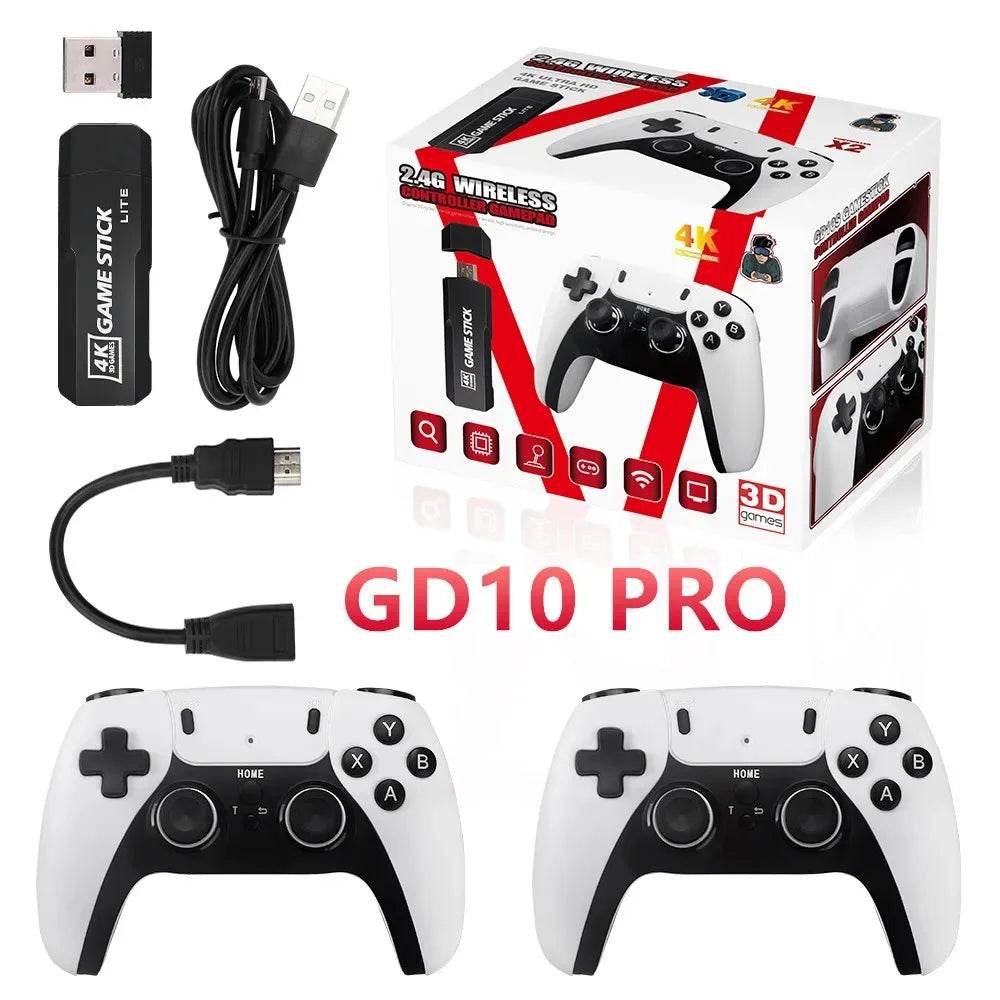 New GD10 PRO Video Game Stick Console 2.4G Double Wireless Controller Game 4K 58000 Games 256GB Retro Games Boy Christmas Gift - MarvelouStoree