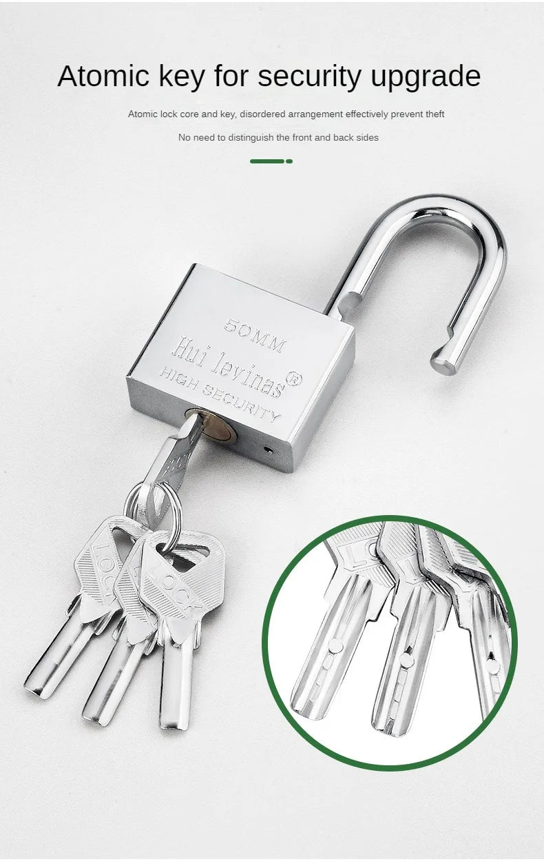 Stainless Steel Padlock Household Small Lock Head Anti-theft and Anti Prying Lock Dormitory Waterproof and Anti Rust Lock Locker