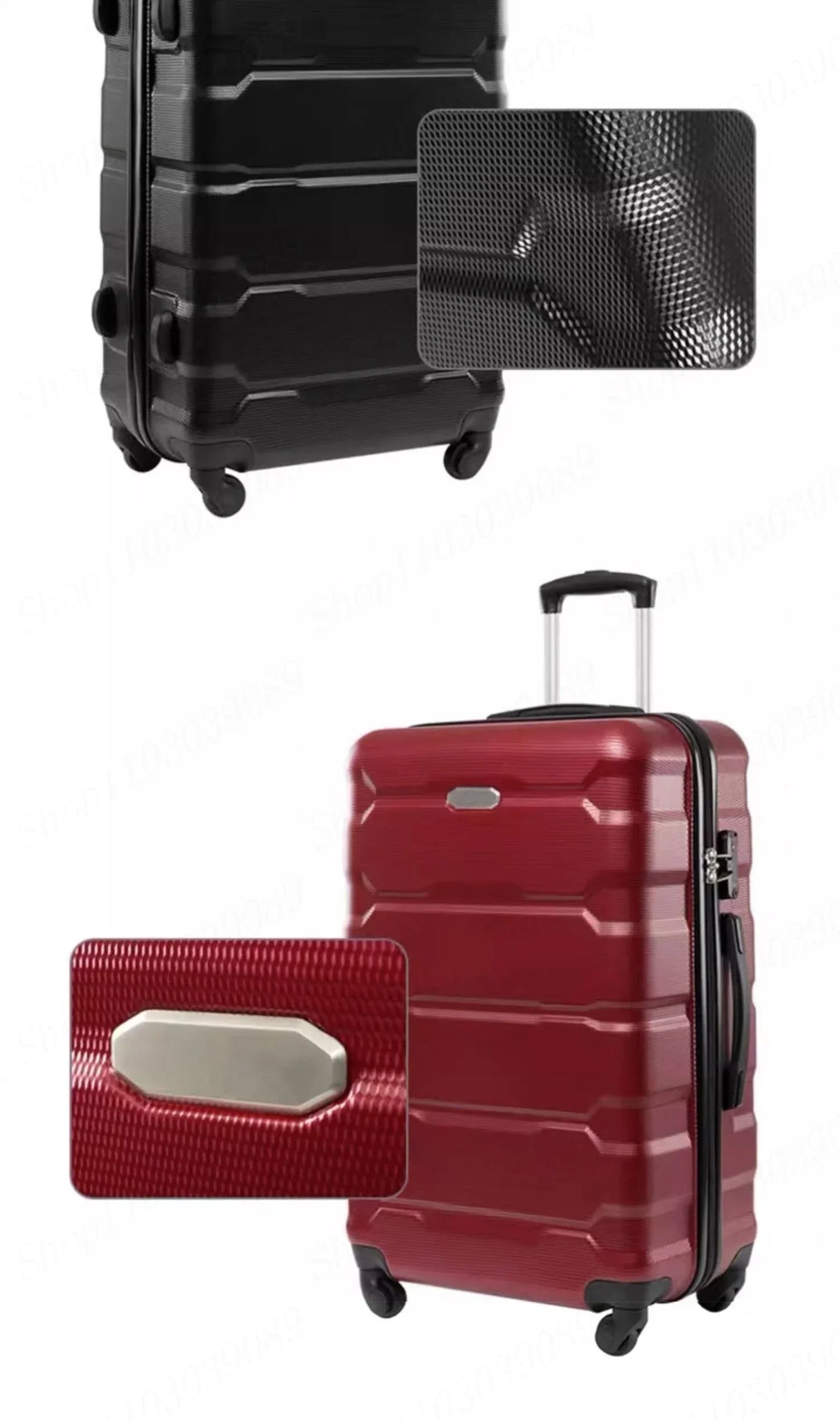 Large Capacity Suitcase Set 4 Pieces Rolling Suitcase Spinner Wheels Carry-on Luggage TSA Combination Lock Zipper Trolley Case