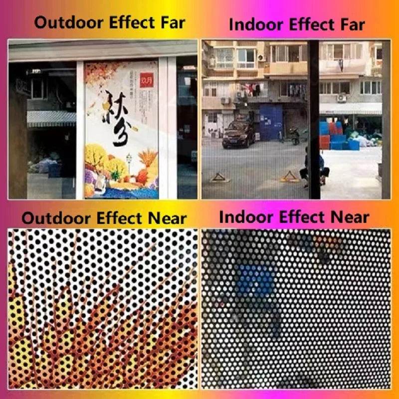 Custom Picture Printed Media Window Film One-way Vision Perforated Tinted Glass Car Mall Door Advertising Isolation Heat Privacy - MarvelouStoree