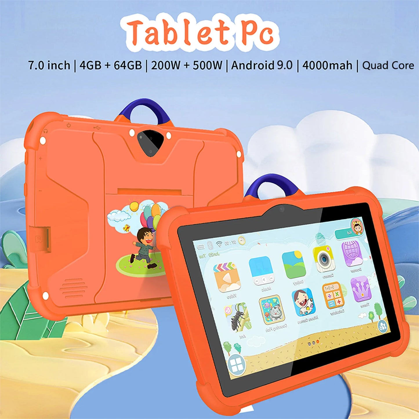 To New 7 Inch 5G WiFi Tablet Pc for Children's best Gifts Android Kids Game Educational Learning Tablets Quad Core 4GB RAM 64GB