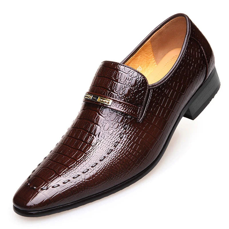 PU Leather Shoes Luxury Crocodile Pattern Men Business Dress Shoes Casual Social Shoe Male Wedding Footwear Zapatos Hombre Mens