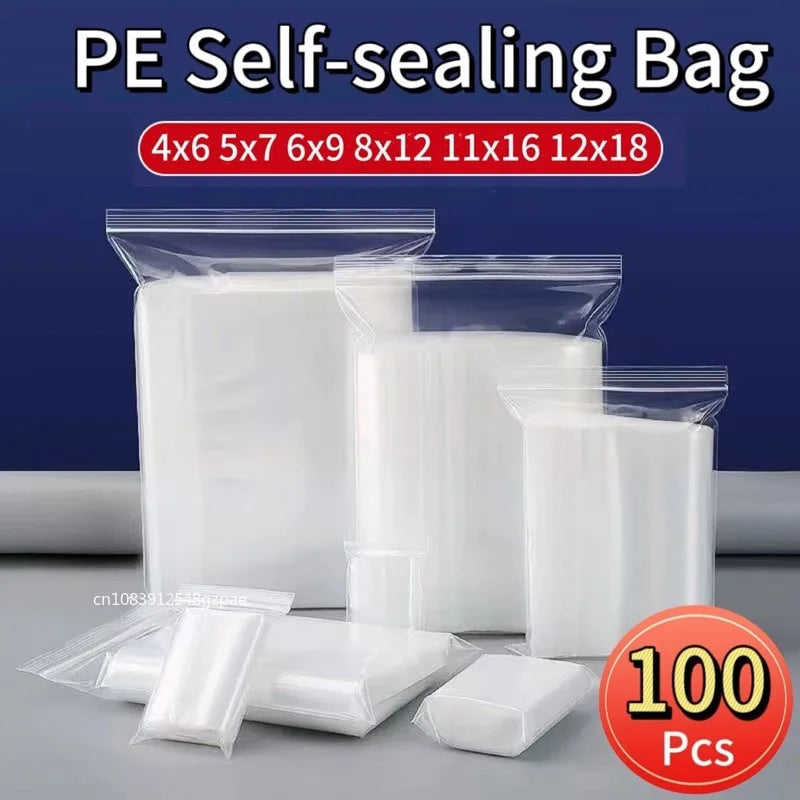 100pcs Transparent Ziplock Bag Sealed Department Store Bags Small Jewelry Parts Small Accessories Bag Ring Crystal Packing Pouch