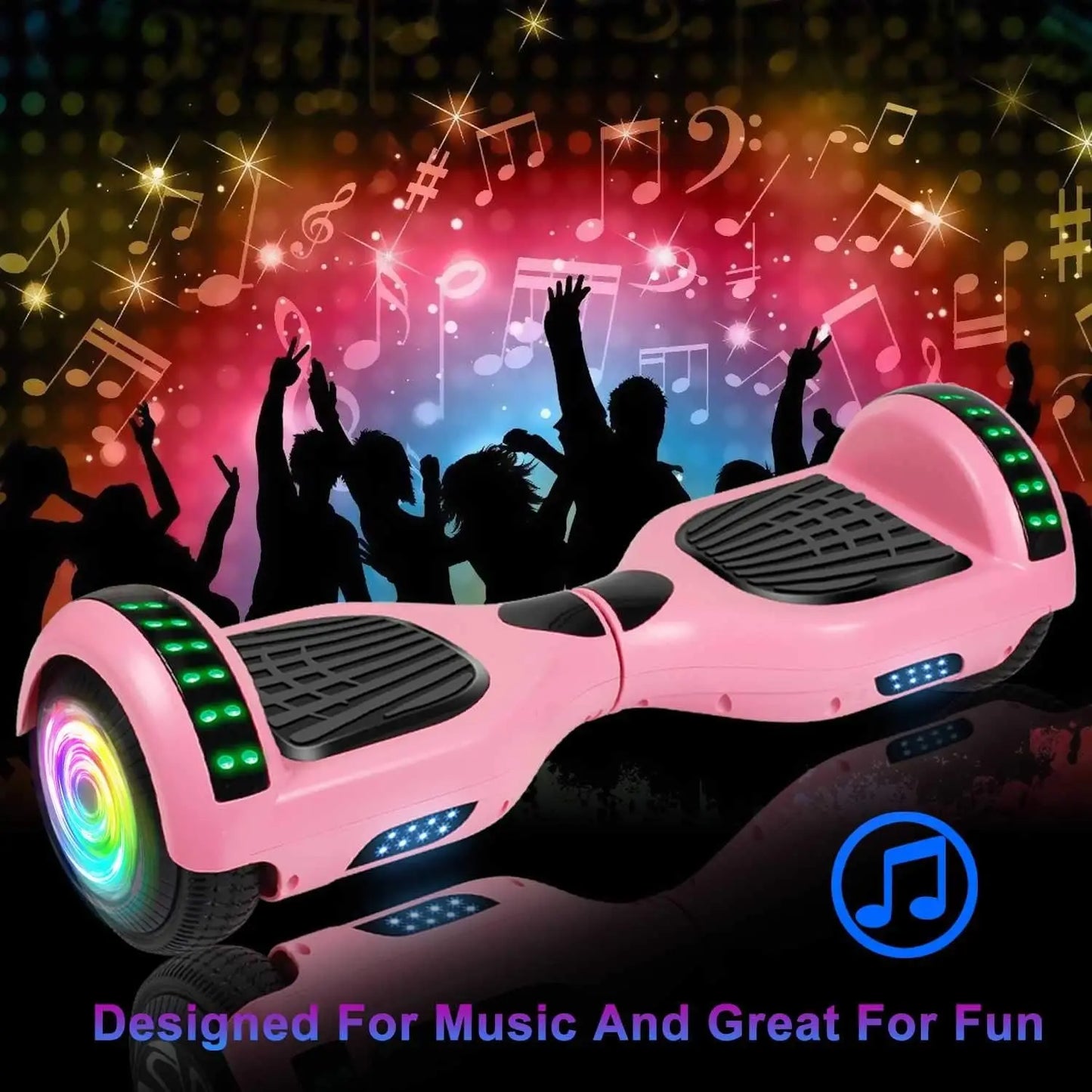 Hoverboard Kids Ages 6-12, with Built-in Bluetooth Speaker and 6.5 Colorful Lights Wheels, Safety Certified Self Balancing