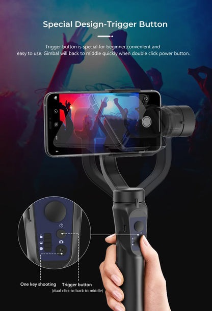 F11 3-Axis Gimbal Stabilizer Smartphone Foldable Handheld Phone Smile Snapshot Vlgo Video Record For iPhone Cellphone Huawei