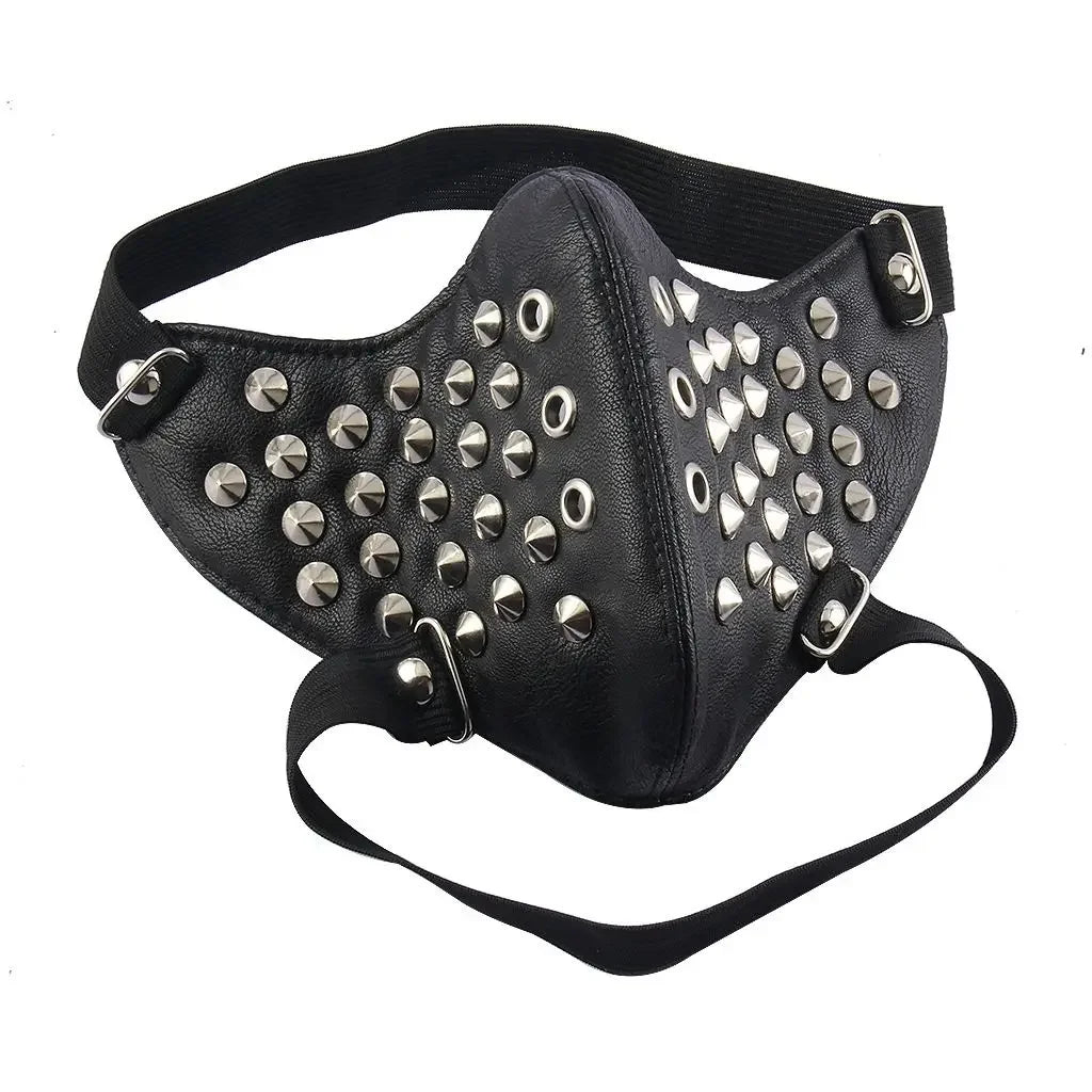 Headworn Mask Metal Willow Nail Hollow Anti Bite Mask Cyberpunk Black Photography Knife Stage Performance