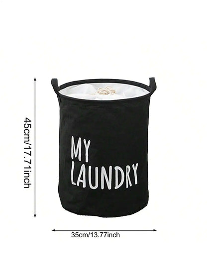 1pc-Foldable Drawstring Laundry Basket Large Capacity Waterproof Clothes Storage Basket For Home Bathroom Children's Toy Organiz