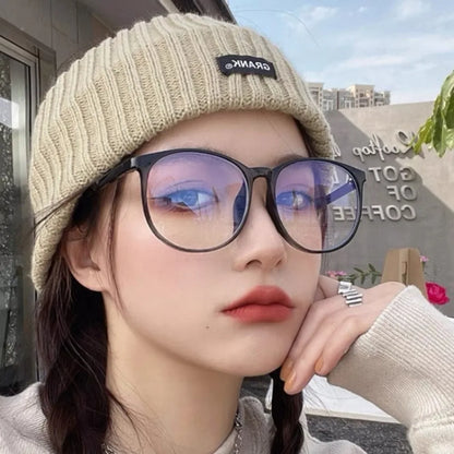 Anti Radiation Glasses for Women Retro Round Frame Fashion Eyeglasses