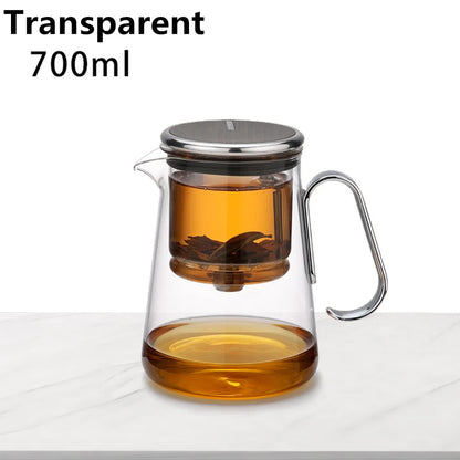 700ML Water Separation Inner Glass Tea Maker Pot Kettle Infuser Teapot with Filter Magnetic Switch Tea Filtration Container 티팟