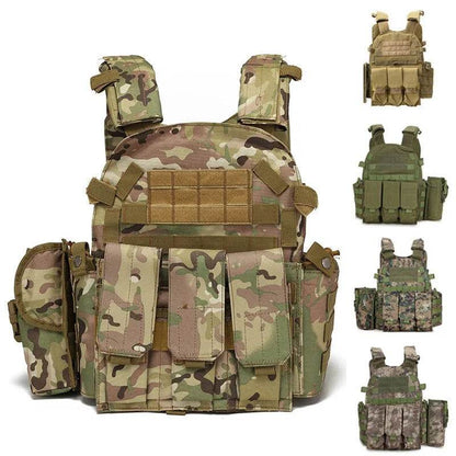 6094 Tactical Vest Nylon Gear Body Armor Combat Army CS Gear Hunting Plate Airsoft Wargame Pouch Camouflage Plate Carrier Vest - MarvelouStoree