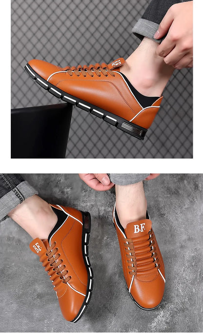 Luxury Man Casual Leather Shoes Spring Autumn New Fashion Leather Shoes British Style Men's Business Shoes Flat Working Footwear