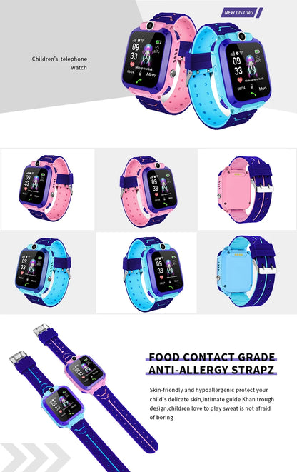 Children's Smartwatch with LBS Tracker, CHILDREN'S Phone Smartwatch with Camera, Call, Chat, Gaming, Flashlight, SOS