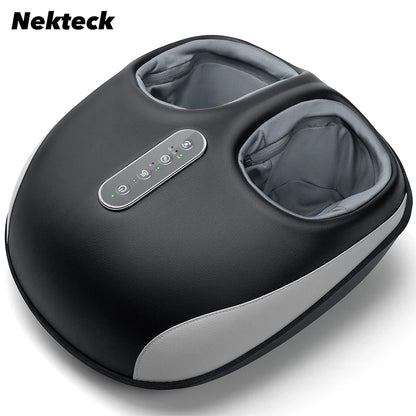 Nekteck Shiatsu Foot Massager Machine Deep Kneading with Heat Air Compression Roller Vibration Massage Relieve Muscle Relaxation