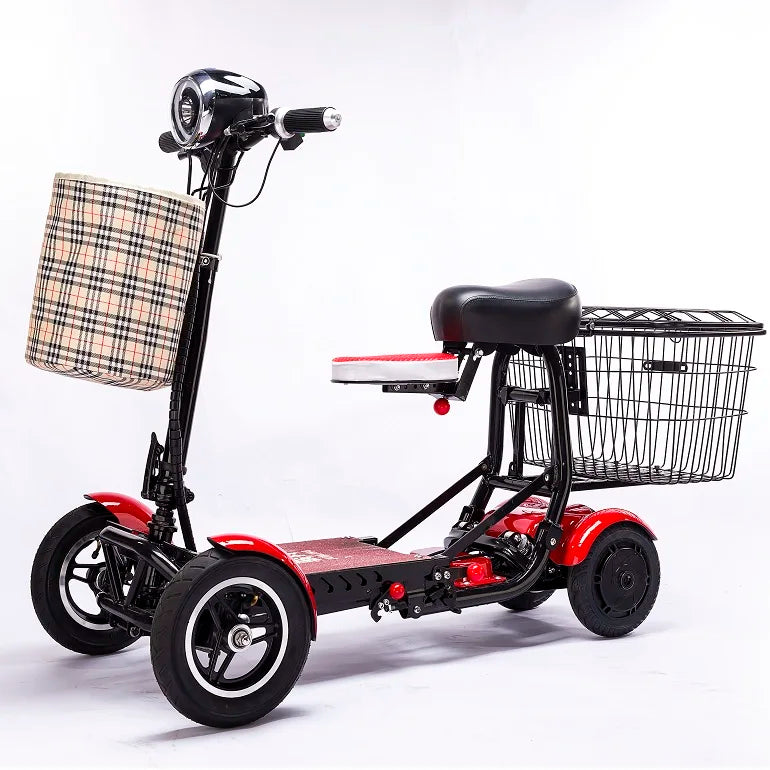 handicapped Foldable Electric Scooter Adult Dual motor 4 Wheels Folding Electric Wheelchair Scooter For Elderly People