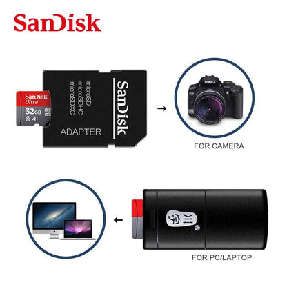 Sandisk Ultra A1 Micro SD Card 128GB 32GB 64GB 256GB Memory Card STF Flash Card Memory Cards 32/64/128GB for Phone + Card Reader - MarvelouStoree