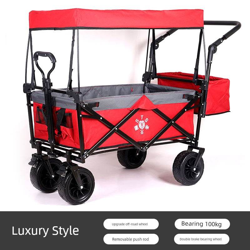 Foldable Four-Wheel Stall Kids Long Outdoor Camp Car - MarvelouStoree