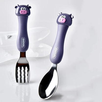 Tableware Cartoon Kids Spoon and Fork Set Dessert Spoon for Children Fork Baby Gadgets Children's Cutlery for Kids