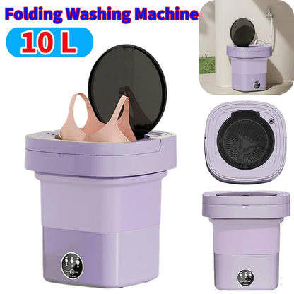 10L Portable Foldable Washing Machine Deep Cleaning Sock Underwear Panties Washer IPX4 Waterproof Household Mini Washing Machine